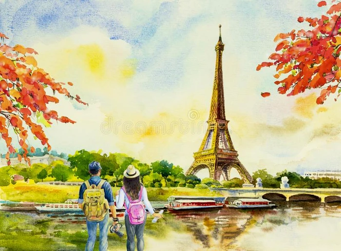 巴黎欧洲的城市风景.法国,Eiffel语言塔.