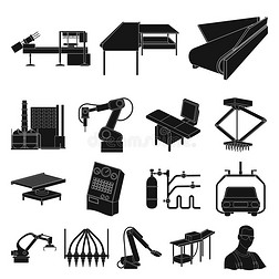 设备和机器黑的偶像采用放置收集为设计.英语字母表的第20个字母