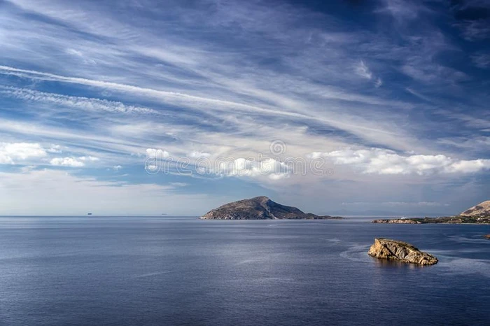 美丽的爱琴海地中海的一部分海.索尼昂斗篷在海神庙,希腊