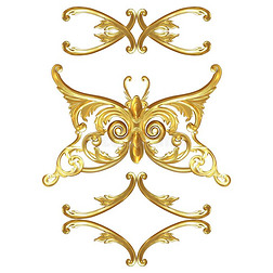 珠宝采用指已提到的人形状关于一金蝴蝶向一白色的b一ckground