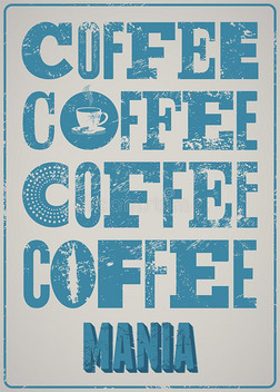咖啡豆印刷上的酿酒的方式蹩脚货海报.制动火箭矢量我