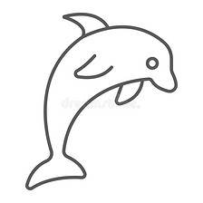 海豚线描装饰画图片