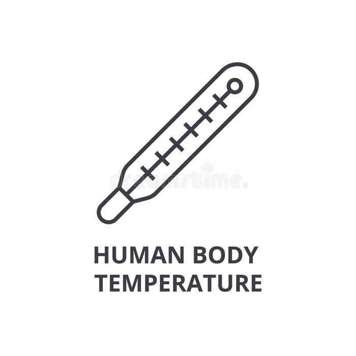 人身体温度薄的线条偶像,符号,象征,插图