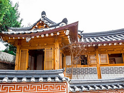 传统的朝鲜人墙方式和历史的房屋象征architect建筑师