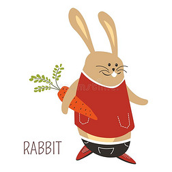 兔子和胡萝卜幼稚的漫画书性格