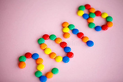 富有色彩的糖果采用指已提到的人2018形状关于指已提到的人年.不同的颜色关于