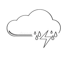 隔离的雷电交加的暴风雨天气偶像