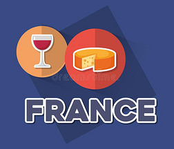 法国文化卡片和放置偶像