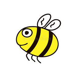 肥的蜜蜂.幼稚的漫画森林野生的动物