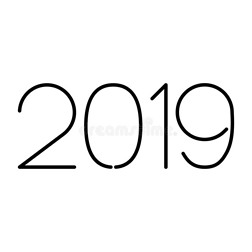 2019新的年数字关于黑的台词向白色的背景关于vectograp矢量图