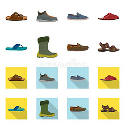 矢量设计关于鞋和鞋类偶像.收集关于鞋和