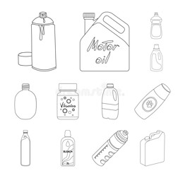 矢量设计关于塑料制品和容器偶像.收集关于塑料