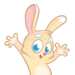 复活节漫画兔子兔子兴奋的