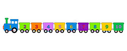 颜色鲜艳的算术火车玩具隔离的向白色的背景