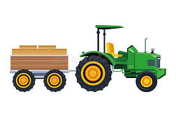 农场货车拖拉机和拖车