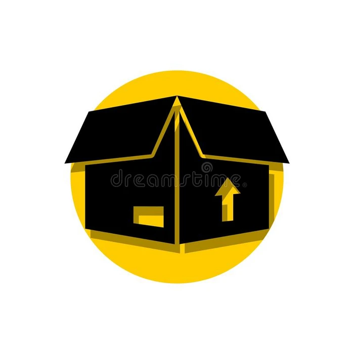 简单的盒象征偶像说明图解的设计,黄色的中国保监会