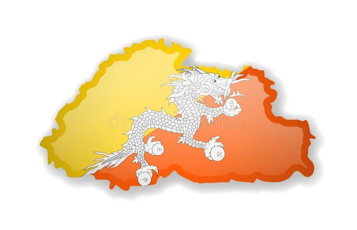 不丹旗和梗概关于指已提到的人国家向一白色的b一ckground