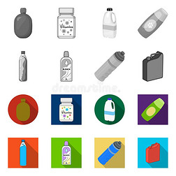 矢量设计关于塑料制品和容器标识.收集关于塑料