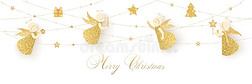 愉快的圣诞节卡片和天使和礼物