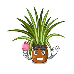 和冰乳霜蜘蛛植物隔离的和采用吉祥物