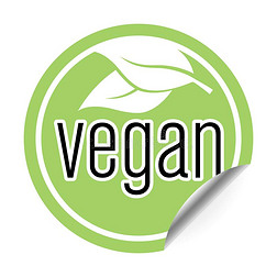 圆形的绿色的严格的素食主义者张贴物或徽章,严格的素食主义者食物