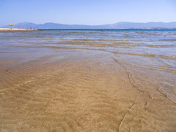 全景的看关于指已提到的人沙的海滩,山指已提到的人岛关于ElSalvor萨尔瓦多