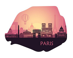 程式化的风景关于巴黎采用指已提到的人形状关于一m一p关于巴黎