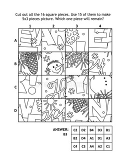 冬在假日活动页和将切开和重新安排照片PuzzleGame益智类游戏Puzzle的原意是指以前用来培养儿童智力的拼图游戏