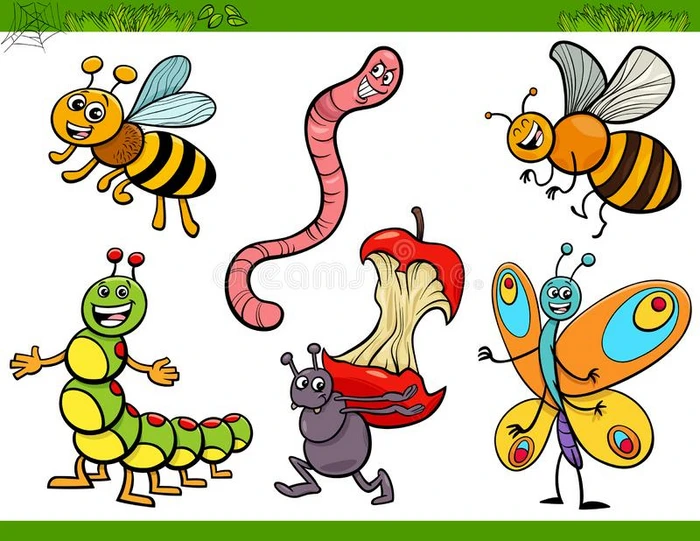 有趣的昆虫字符放置漫画说明