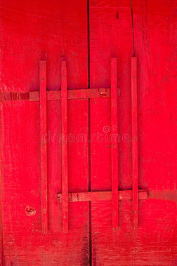 红色的门关于教堂和木材门闩ThaiAirwaysInternational泰航国际传统的方式,antiquarian古文物研究者