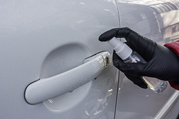 清洁指已提到的人汽车门手感关于冠状病毒和p和emic和英语字母表中的第四个字母
