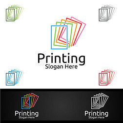 纸印刷公司标识设计为媒体,零售,广告